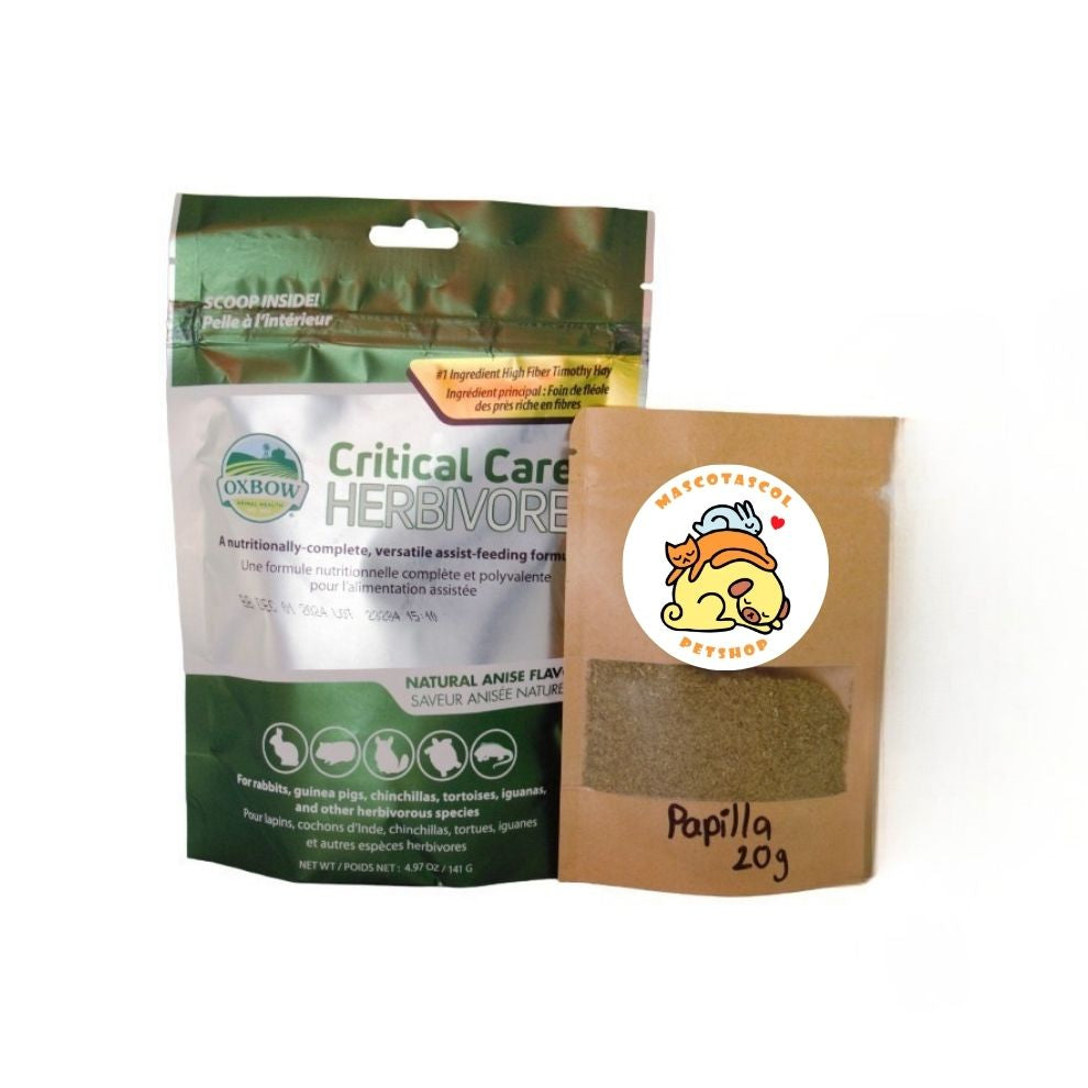 Papilla critical care para conejos y pequeñas mascotas