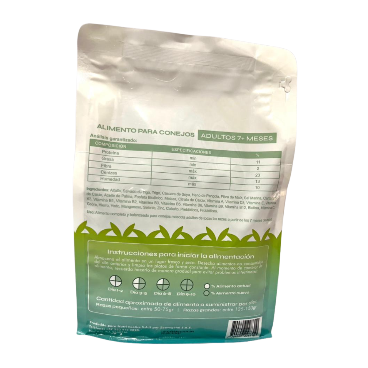 Combo Alimenticio 1 Nutri Exotics Conejo Adulto